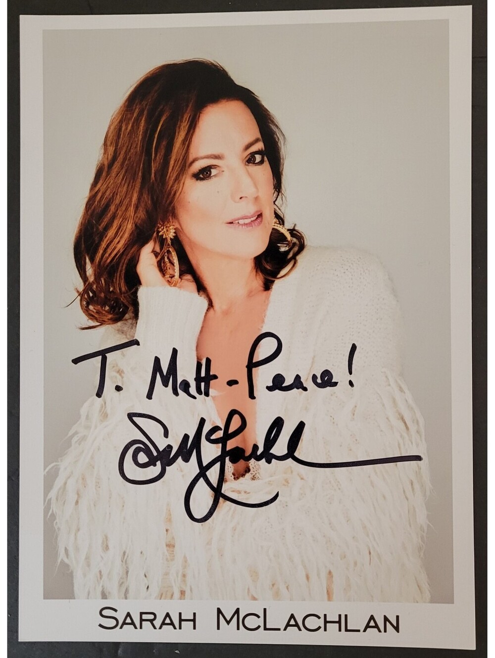 Sarah McLachlan Autographed Signed 5"x7" Photo